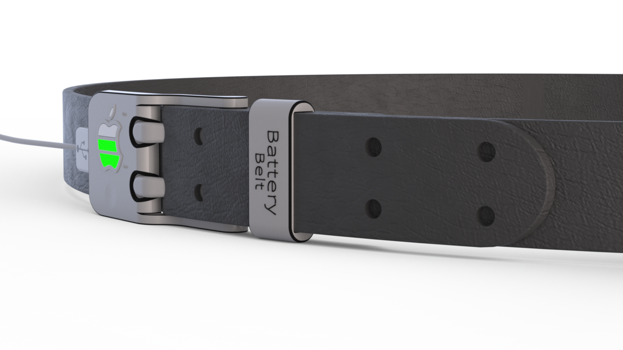 Producto Mobotech Design S.L cinturon tecnológico con cargador de teléfono incorporado. Ejemplo de ingeniería y desarrollo de producto